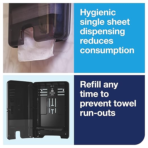 Tork Xpress Multifold Hand Towel Dispenser Black H2, One-at-a-Time Dispensing, Elevation Range, 553028