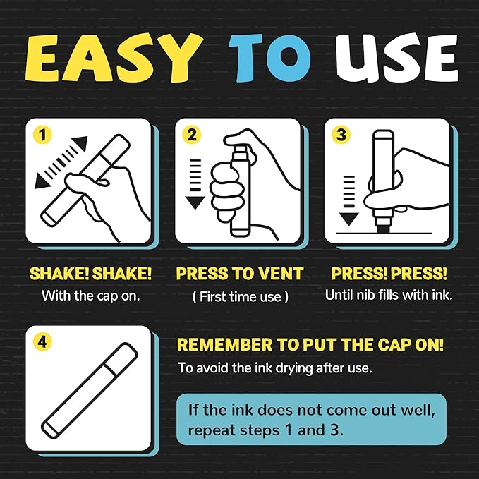 Window Chalk Markers for Glass Washable, 20 Colors Jumbo Liquid Chalk Marker with 15mm 3 in 1 Nib Thick Wide Tips, Big Chalkboard Markers, Car Paint Pen for Auto, Bistro, Mirror, Poster, Blackboards