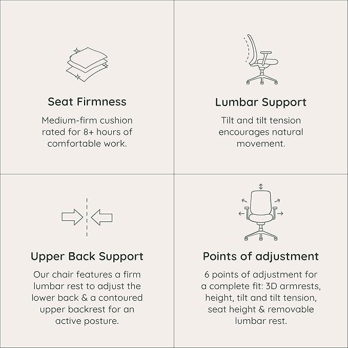 Branch Verve Chair - High Performance Executive Office Chair with Contoured Seat Back and Adjustable Lumbar Rest - High Density Foam Cushion with Aluminum Base - Up to 275 lbs - Lunar