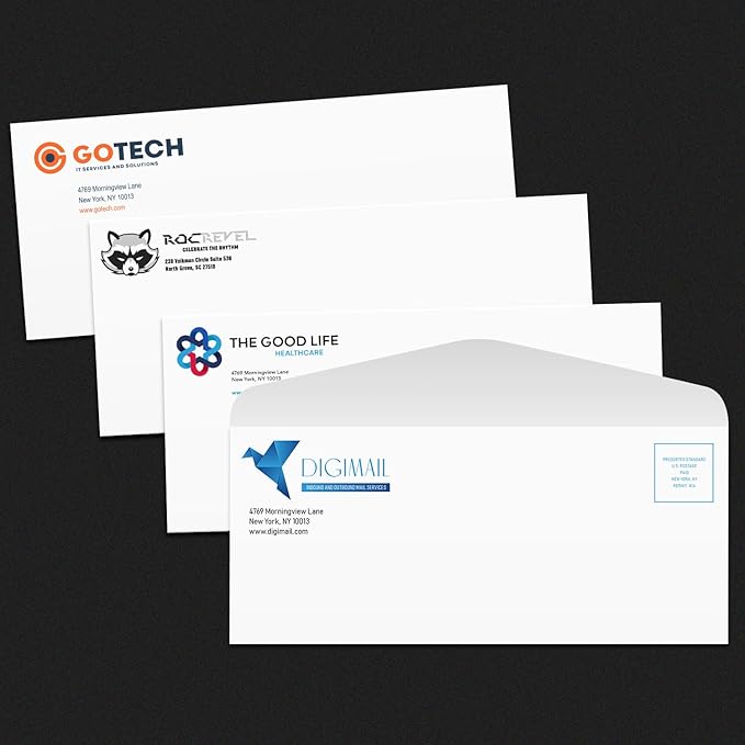 Customize Your #14 Business Envelopes - Upload Your Full Color Logo and Return Address - Custom Professionally Printed Bright White Wove Envelopes, Strong Gummed Flap - Thick and Sturdy - 50 Envelopes