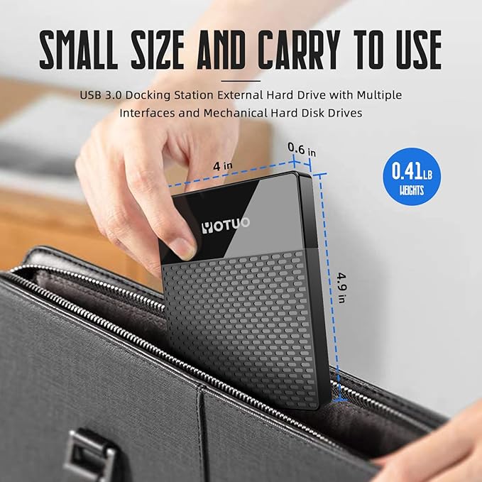 Portable Docking Station External Hard Drive 500GB Storage Hub, Multiport USB-C Huc + HDD 7-in-1, USB 3.0, SD/TF Card, HDD for Windows, Mac, Android, TV, Phone, Laptop, Desktop, PC