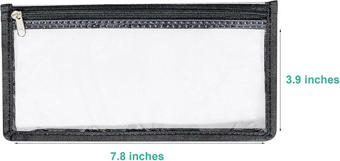 3.9 x 7.8 Clear Cash Register Money Pouch Bank Deposit Bag Check Wallet 10 Pack Zipper Closure