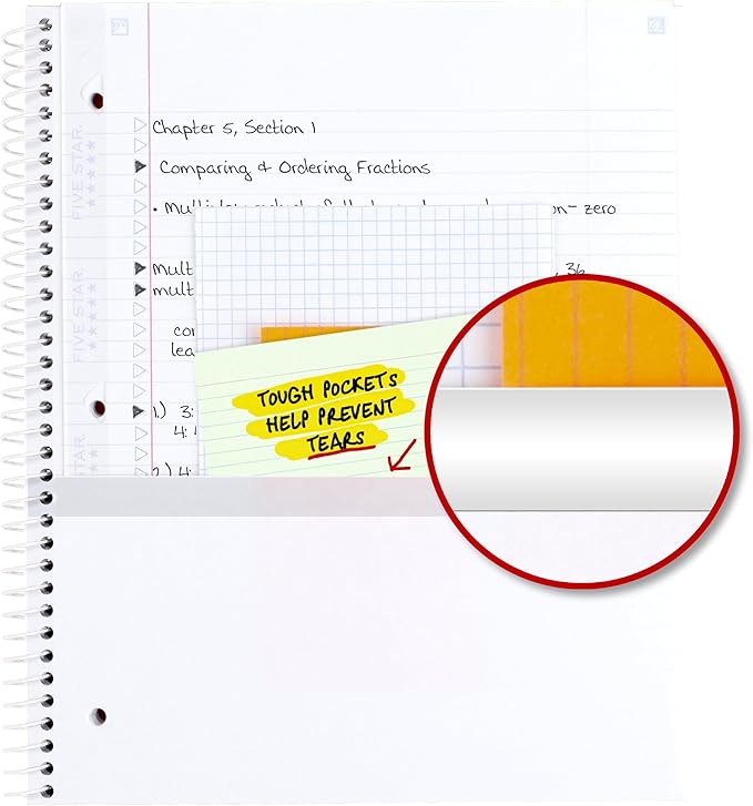 Five Star Spiral Notebook + Study App, 1 Subject, College Ruled Paper, 8-1/2" x 11", 80 Sheets, Fights Ink Bleed, Water Resistant Cover, Soft Petals Harvest (820442F-ECM)