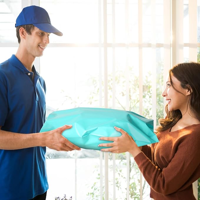 Poly Mailers 14.5x19, Large Poly Mailers 100 Pack, Shipping Mailers with Self Seal Adhesive, Waterproof and Tear-Proof Mailers Poly Bags for Small Business (Teal）