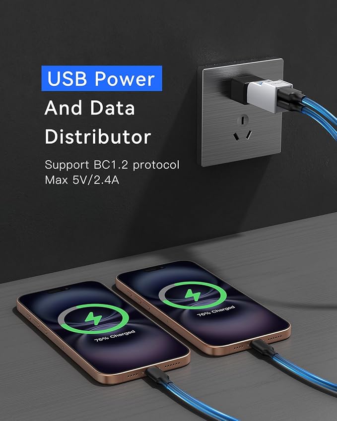 Mini USB Hub 3-Port USB Splitter 1 in 3 Out, USB Expander Adapter with USBA 3.0 Data Transfer Port, 2 USB 2.0 Ports Hub, USB Dongle for PC, Laptops, Keyborad, Mobile Hard Disk and More