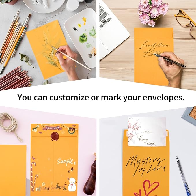 Joyberg 6x9 Envelopes Self Seal, Yellow, Printable, Tear Resistant Kraft Envelopes for Mailing Letters, Documents, Photos, Invitations