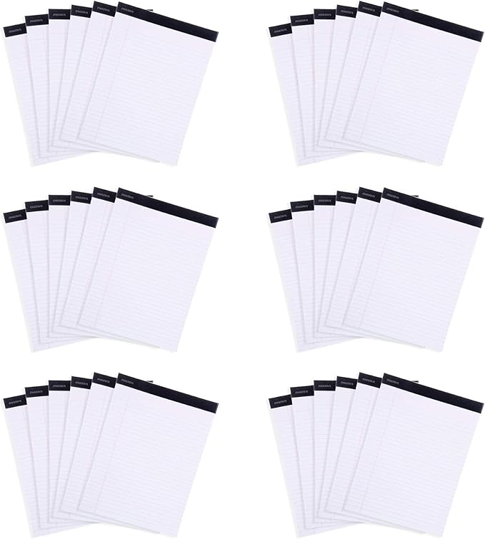 Mintra Office Legal Pads, ((xBasic, 8.5in x 11in, Wide (White), 36pk (6-6pks))