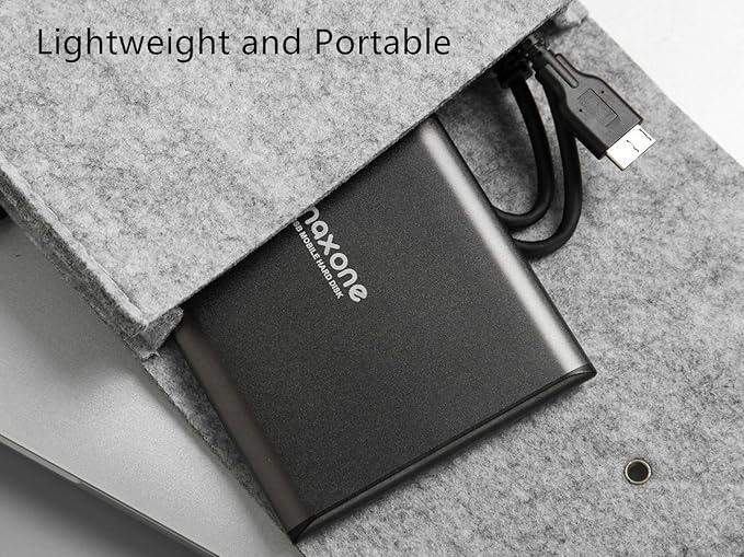 Maxone 160GB External Hard Drive Portable 2.5'' Ultra Slim HDD Storage USB 3.0 for PC, Mac, Laptop, Chromebook - Charcoal Grey