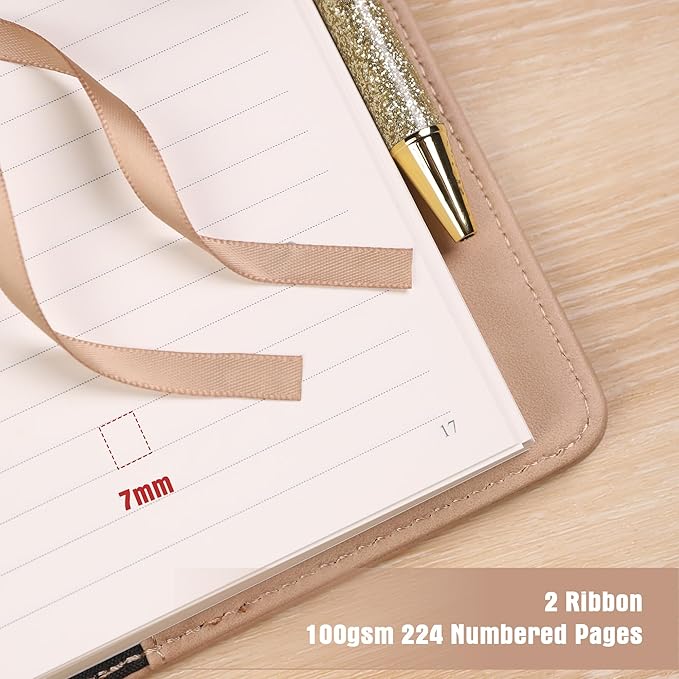 TIEFOSSI Diary with Lock for Women Girls, Lined Locked Journal, Butterfly Journal Notebook with Pen and Bookmark, A5 Refillable Locking Journals for Writing, 224 Numbered Pages