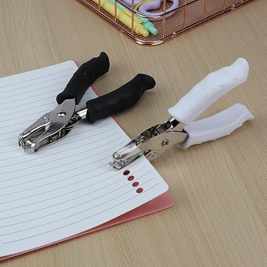 1/4” Circle Shaped Hole Puncher,Handheld Single Hole Punch with Black Soft Grip Handle,One Hole Paper Punch for Paper Crafts Tag in Home, Office, Classroom.