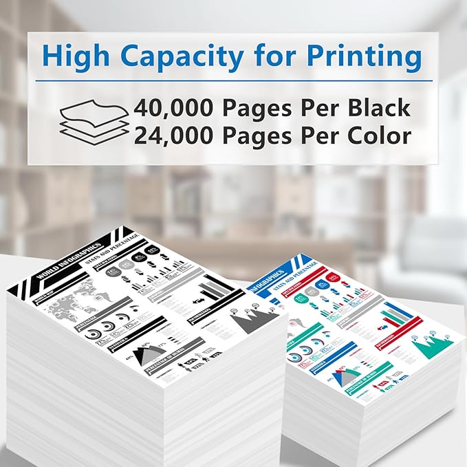 MX61NT MX-61NT Toner Cartridges MX-61NT-BA MX-61NT-CA MX61NT-MA MX-61NT-YA Compatible for Sharp MX-2651 MX-3051 MX-3061 MX-3071 MX-3551 MX-3561 MX-3571 MX-4051 MX-4061 Printer (4-Pack)
