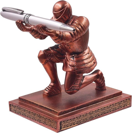 Executive Knight Pen Holder with a Pen Personalized Desk Accessories Decor Home Office Cool Pen Stand Red