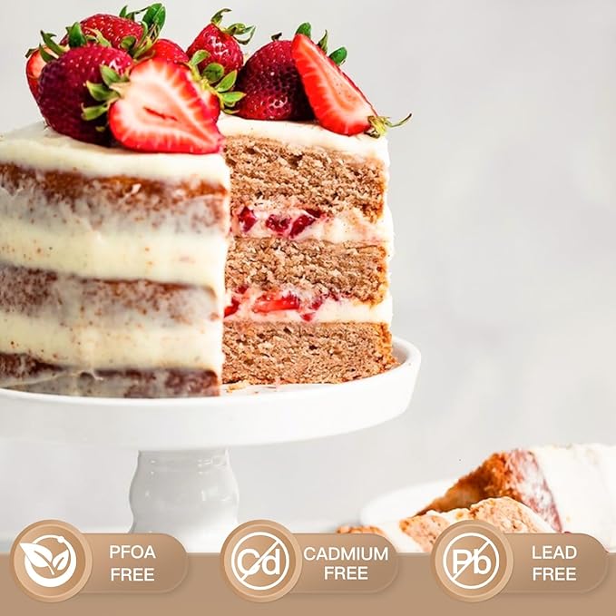 HONGBAKE 6 Inch Cake Pans for Baking, Round Small Layer Cake Pan Set with 120 Pieces Parchment Paper, Nonstick Circle Cheesecake Tin, 4 Pieces, Heavy Duty - Grey