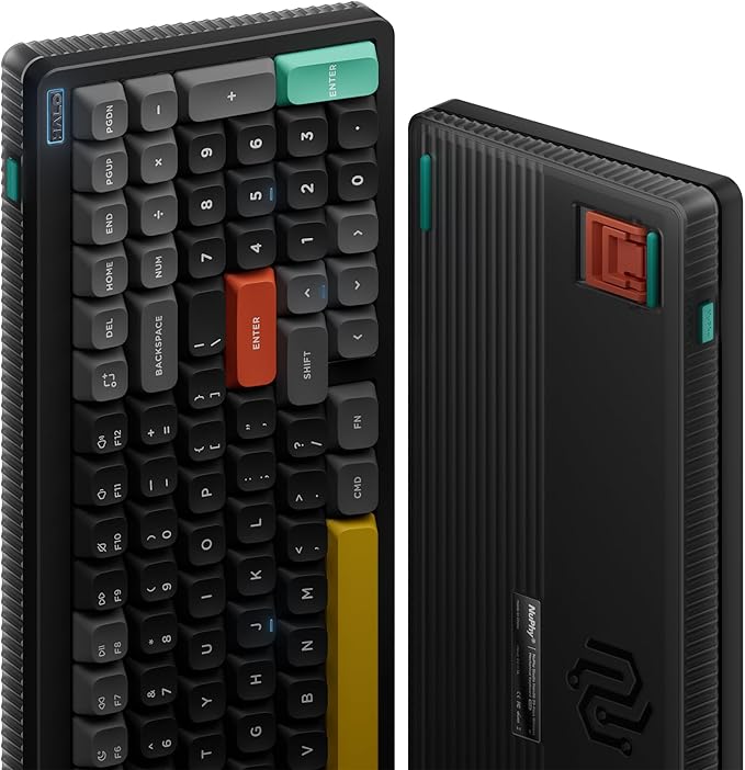 nuphy Halo96 V2 Wireless Keyboard,Gasket Structure,96% Hot Swappable Gaming Keyboard, 99 Kyes RGB Backlit Mechanical Keyboard, Support QMK/VIA,Bluetooth/USB-C/2.4GHz-Black,Lemon Switches (55gf)