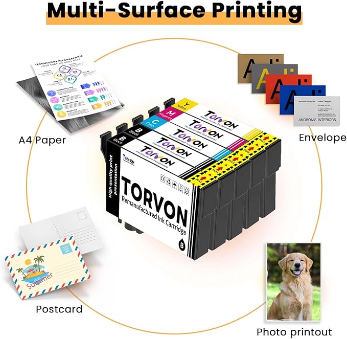 Remanufactured Ink Cartridges Replacement for Epson 202XL Ink Cartridges Multipack 202 T202 T202XL Compatible with Epson Workforce WF-2860 Expression Home XP-5100 Printer(C/M/Y 3-Pack)