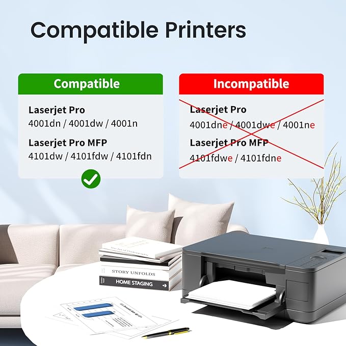 XJI 148X(with Chip) 2 Pack High Yield Compatible Toner Cartridges Replacement for HP 148 X A W1480X 148A W1480A Ink, for Laser Jet Pro 4001dn 4001dw 4001n MFP 4101dw 4101fdw 4101fdn Printer Black