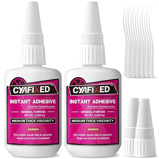 Super Glue Liquid for Plastic Ceramic Aquarium, 113.6 Gram Medium Thick All-Purpose Clear Cyanoacrylate Adhesive, Food Safe CA Glue for Wood 3D Print Model Shoe Leather Glass Metal Rubber Craft