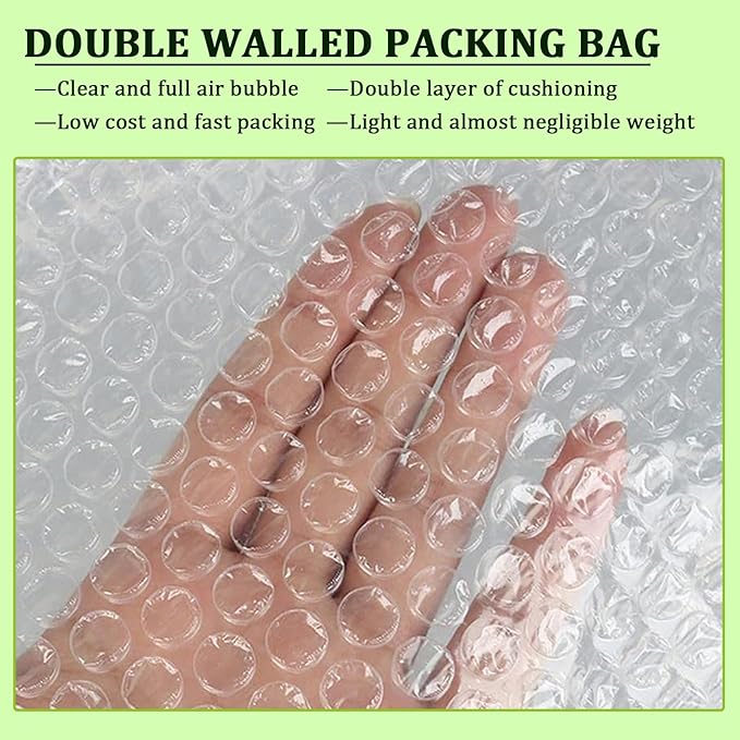 14 Pack Clear Bubble Out Bag Pouches,18x22 inch Large Bubble Bag for Extra Protection,Double Walled Shockproof Bubble Cushioning Wrap Bag Pouches for Storage,Shipping,Moving,Packing Supplies