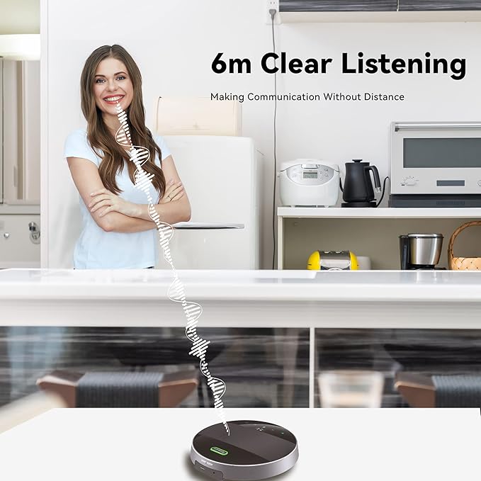 Tenveo MagiCall Conference Speaker with Microphone, Bluetooth/Wireless/USB omnidirectional Speakerphone Noise Cancelling Conference Call 360 Pickup for 10~15 People Online Meeting