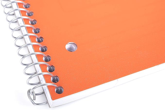 Mintra Office Durable Spiral Notebooks, 1 Subject, (Orange, 4x4 Graph 1pk), 100 Sheets, Poly Pocket, Moisture Resistant Cover, School, Office, Business, Professional