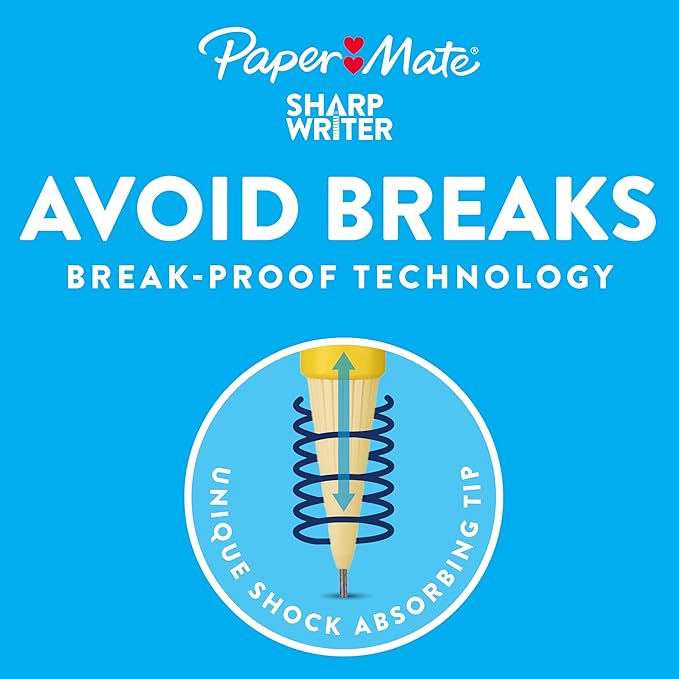 Paper Mate SharpWriter Mechanical Pencils | 0.7 mm #2 Pencil | Pencils for School Supplies, Yellow, 36 Count