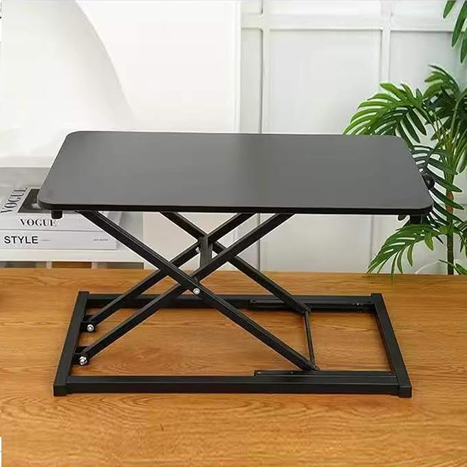 Standing Desk Converter Height Adjustable, Stand up Desk Riser, Easy Lift Height Converter Computer Workstations Home Office Study Room Portable Small Table Black Size 23.6 Inch C