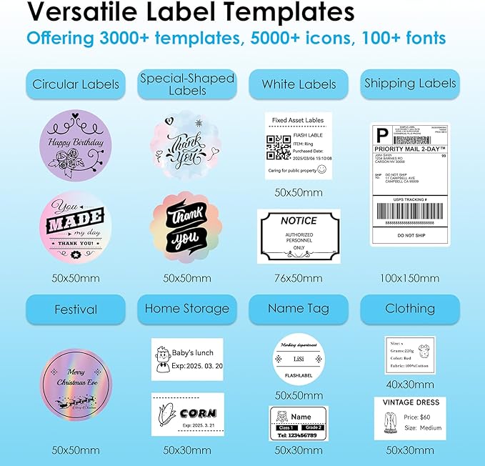 Shipping Thermal Label Printer, 4x6 Portable Label Printer, Bluetooth Label Maker for Small Business, Support iPhone,Android,Windows,Mac,Chromebook,Works with USPS, Ebay,Shopify&More, White