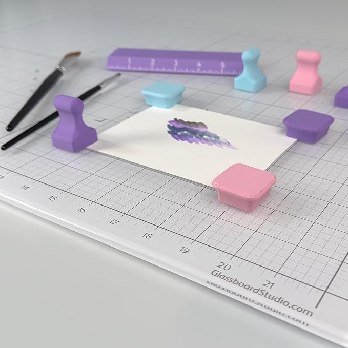 Glassboard Studio MiniBar Magnet - Strong Neodymium Rare Earth Magnets for Fridge, Whiteboard, Locker & Magnetic Glassboards - Crafting & Office Use - Strong Fridge Magnets (Periwinkle Purple, 12)