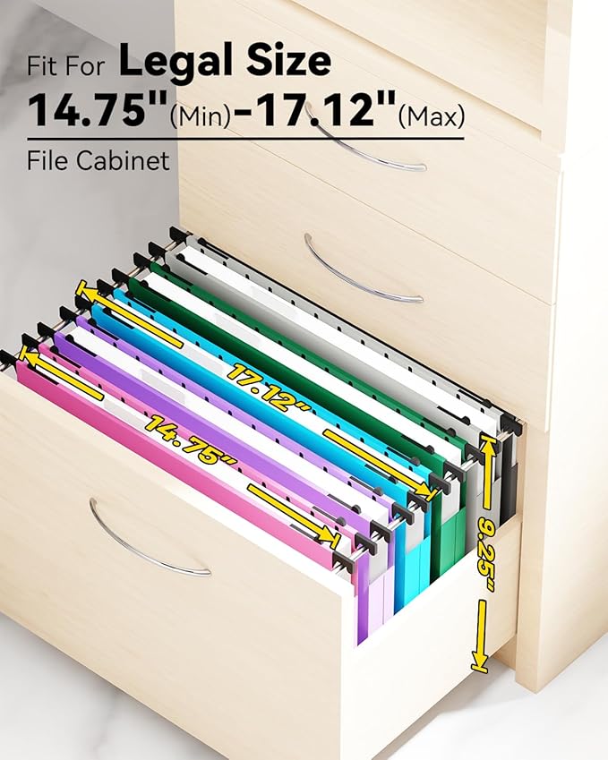 Ansook Plastic Legal Size Hanging File Folders,12 Pack Reinforced Expanding Hanging Folders,Heavy Duty 1” Expansion,Filing Cabinet Folders,Insertable Tabs,Color Coded File Organization,Assorted Color