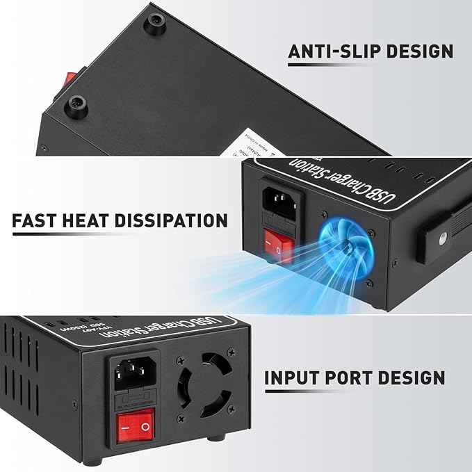 250W Desktop Charging Station, 30 USB A + 20 USB C, Multi Port Charging Station for Phones, Tablets, Watches, and More [Lcoco&Dream]