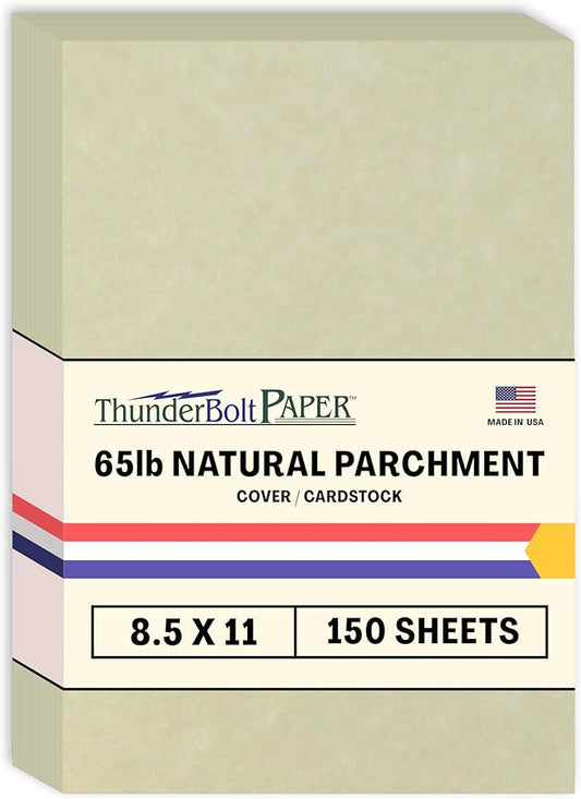 Natural Parchment 8.5x11 150 Sheets Cardstock 65 lb Cover 176 GSM Smooth Finish Letter Size for Invitations Crafts Restaurant Menus Printing Flyer