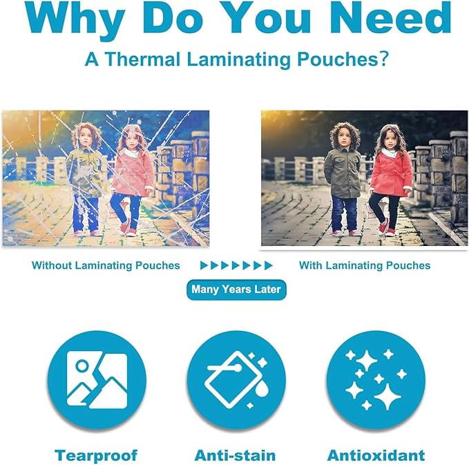 5 Mil Thermal Laminating Sheets, Holds 8.5 x 11 Inch Sheets, Clear Thermal Laminating Pouches for Laminator, 9 X 11.5-inches/Letter Size Thermal Laminating Paper, Round Corner 500 Pack