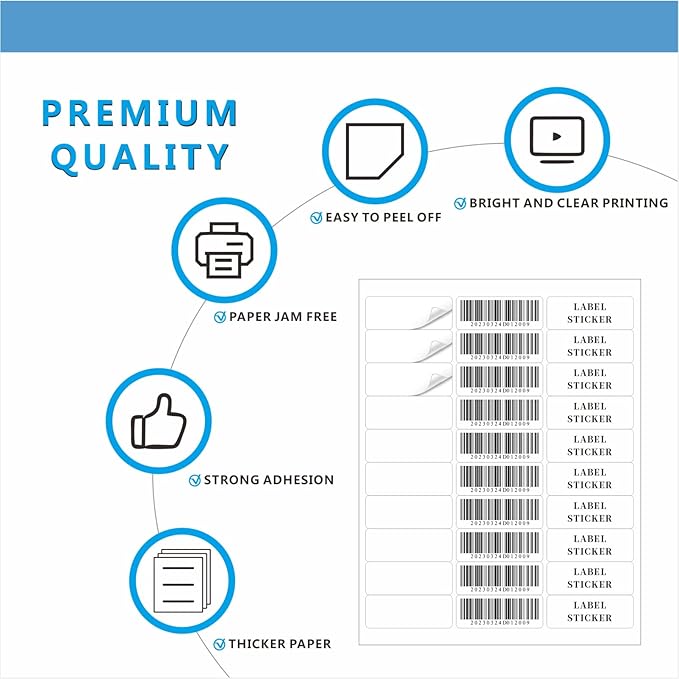 Address Labels, JIQEZNL Premium 1" x 2-5/8" Mailing Labels for Envelopes, 900 Address Label Sticker Paper for Laser/Ink Jet Printer, White Blank Printable Sticker Labels 30 Per Sheet 8.5"×11"