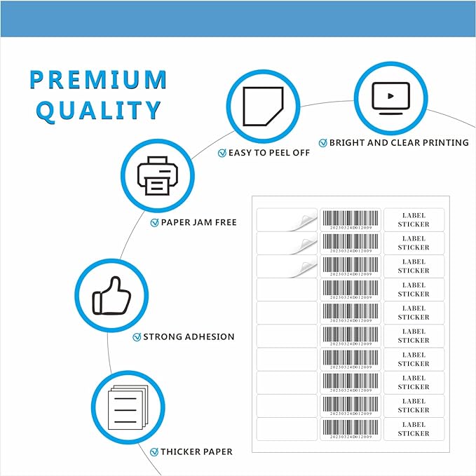 Address Labels, JIQEZNL Premium 1" x 2-5/8" Mailing Labels for Envelopes, 3000 Address Label Sticker Paper for Laser/Ink Jet Printer, White Blank Printable Sticker Labels 30 Per Sheet 8.5"×11"