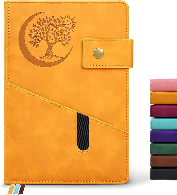 Lined Journal Notebook for Men, A5 Leather Journals for Writing Women, Hardcover Notebooks for Work,School,Note Taking,Travel,Business,Personal daily Diary,200 Page College Ruled (5.9" x 8.4")