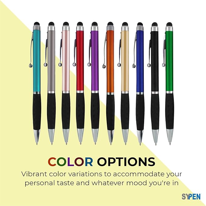 Personalized Pens With your Custom Logo or Text-300 Pack Bulk-for Businesses, Parties, and Events, 2 in 1 Ballpoint Pen & Stylus for Touchscreen Devices, L'Blue Barrel, Black Ink