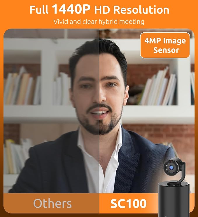 TOUCAN Video Conference Camera with 4 Noise-Cancelling Mics, Speaker, Adjutable Camera, 1080p Detachable USB Webcam Plug and Play Works with Zoom, Microsoft Teams and More, for PC/Mac/Laptop