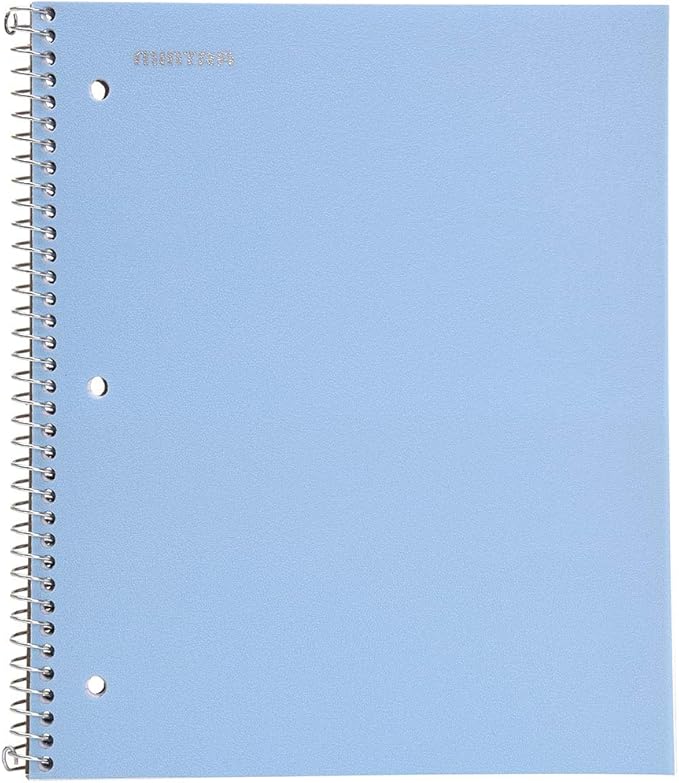 Mintra Office Durable Spiral Notebooks, 1 Subject, (Arctic Ice, Chili Oil, Green Olive, Wide Ruled 3pk)