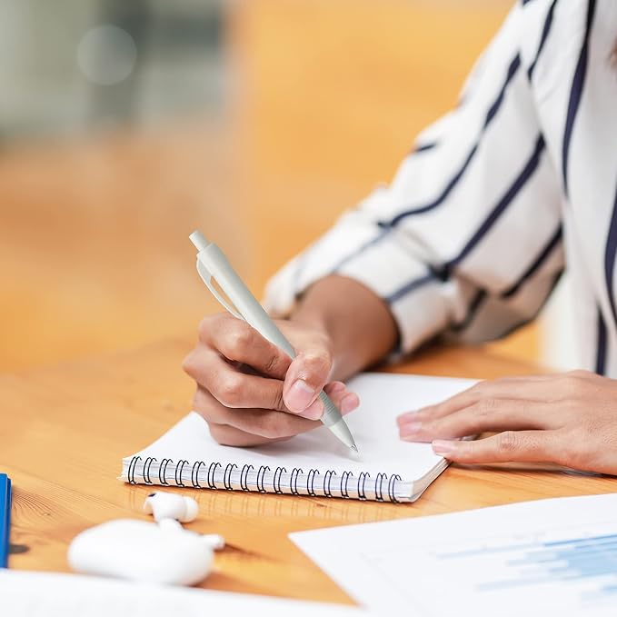 deegtran 50 Pack White Barrels Retractable Black Ink Fine Point Smooth Writing No Smear Gel Pens, 0.7MM