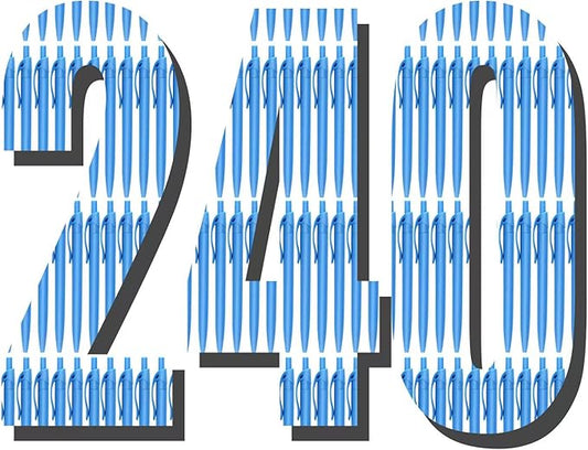 Aozora Pens Bulk 240 Pack Blue Click Pens No Bleed Wholesale Retractable Ballpoint Pens Medium Point,Smooth Ink Pens for Journaling School Office Supplies 1.0MM Blue Ink