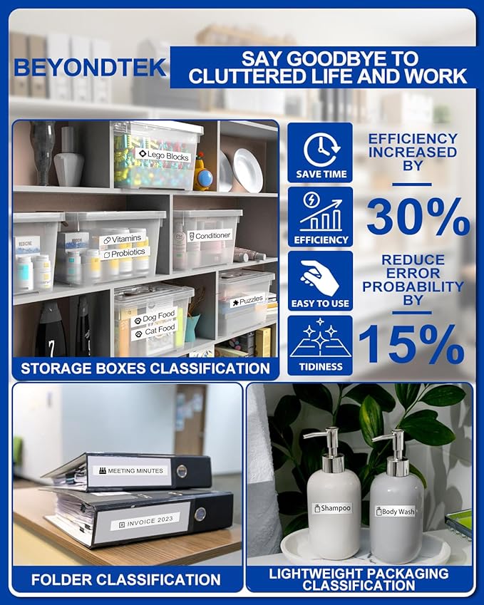 8Pk Replace for Brother Label Maker Tape 12mm 0.47 White Work with Brother P Touch Label Tape TZ TZe 1/2" Black on White TZe-231 for P-Touch PT-H103w H110 D210 D220 D400 1180 1280 1890 2040,8m 26.2ft