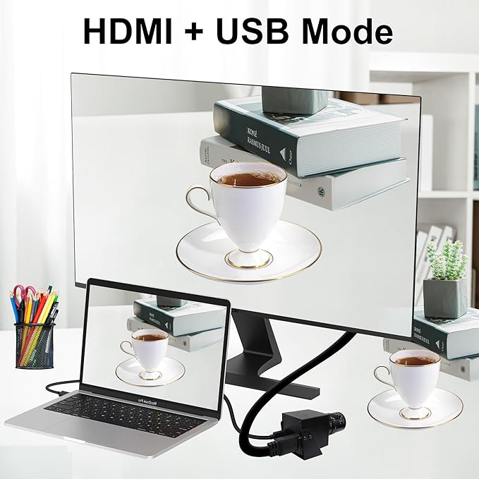 SVPRO 4K Webcam - HDMI/USB Dual Interface, Manual Zoom, 2.8-12mm CS Mount Lens for Close-up, CMOS IMX415 Industrial Camera for Machine Vision