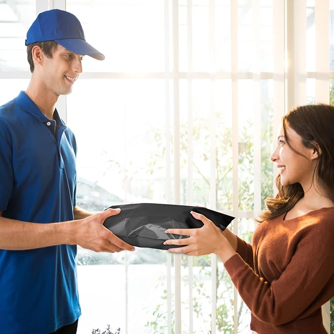 Poly Mailers 10x13 Inch 200 Pcs, Black Shipping Bags, Mailing Envelopes with Self Seal Adhesive Strip, Waterproof and Tear-Proof Poly Bags for Non-Fragile Items