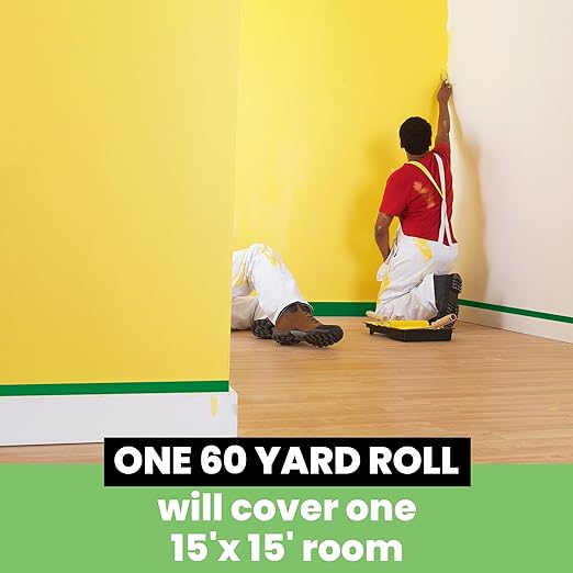 Green Painters Tape Multi-Surface Masking Tape 0.94 inch x 60 Yard, Indoor and Outdoor Painting Tape, Residue Free Easy Removal with Sharp Lines, Paint Tape for Walls, Auto, Home, 6Rolls