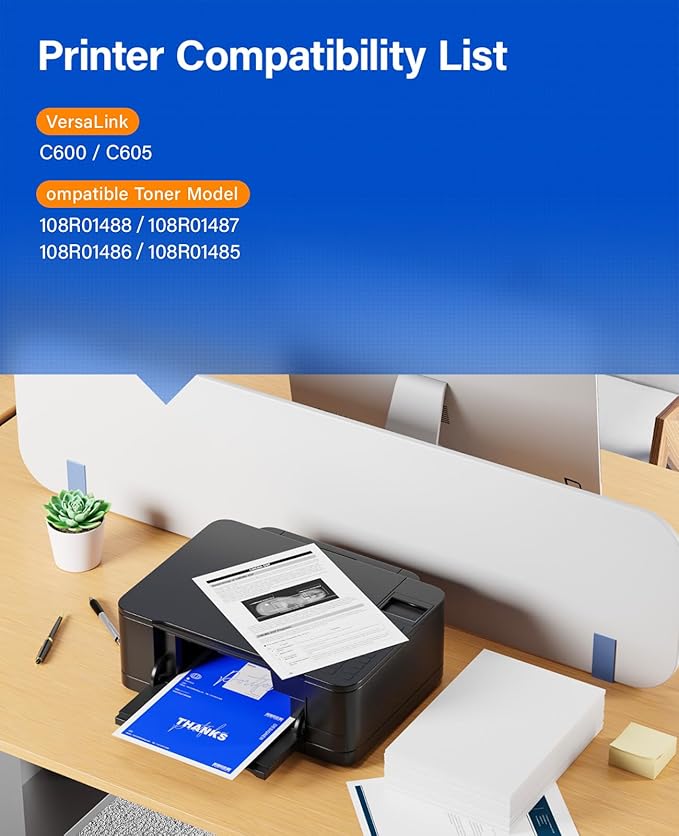 VersaLink C600 C605 Drum Unit 4-Pack Extra High Capacity Replacement for Xerox 108R01488 108R01487 108R01486 108R01485 Image-Drum to Use for Xerox VersaLink C600 C605 Printer Black Cyan Magenta Yellow