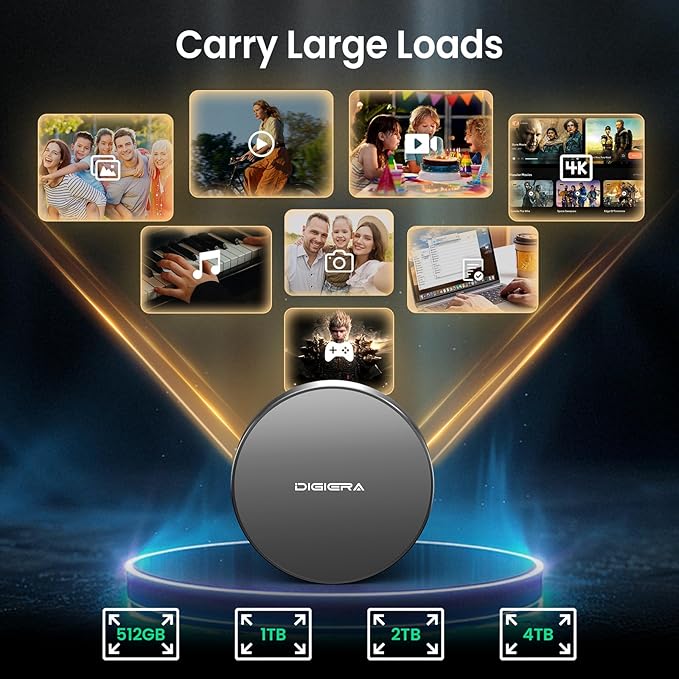 2TB Magnetic Portable SSD, External Solid State Drives with USB-C 3.2 Gen 2x2, Speed Up to 2000MB/s, Compact & Durable, Compatible with iPhone 15/16 Series and Other USB-C Devices, Grey