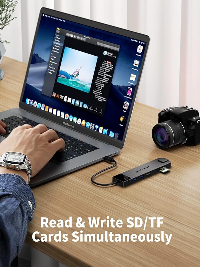 Lemorele 13 in 1 USB C Docking Station for Triple Monitors, Dual 4K HDMI, 1000M RJ45, VGA, 4 USB 3.0/2.0, SD/TF, 3.5MM Audio, USB C 3.0, 100W PD, Compatible with Type C Laptops