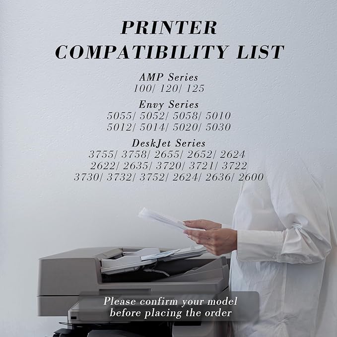 Printer Ink 65 XL Black Ink Cartridge Replacement for HP Ink 65 for HP 65XL HP65XL HP65 Black Ink Cartridge HP65XL for 5000 5055 5052 5014 5010 5070 3755 3700 3772 3752 2622 2652 2655 2600 2640