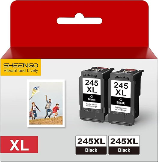 245XL Ink Cartridge Replacement for Canon 245XL Black Ink PG-245XL 245 XL PG-243 243XL for Pixma TR4520 TR4527 MX492 MX490 MG2522 MG2525 MG2920 TS202 TS302 TS3320 TS3322 MG2420 IP2820 (2 Black)