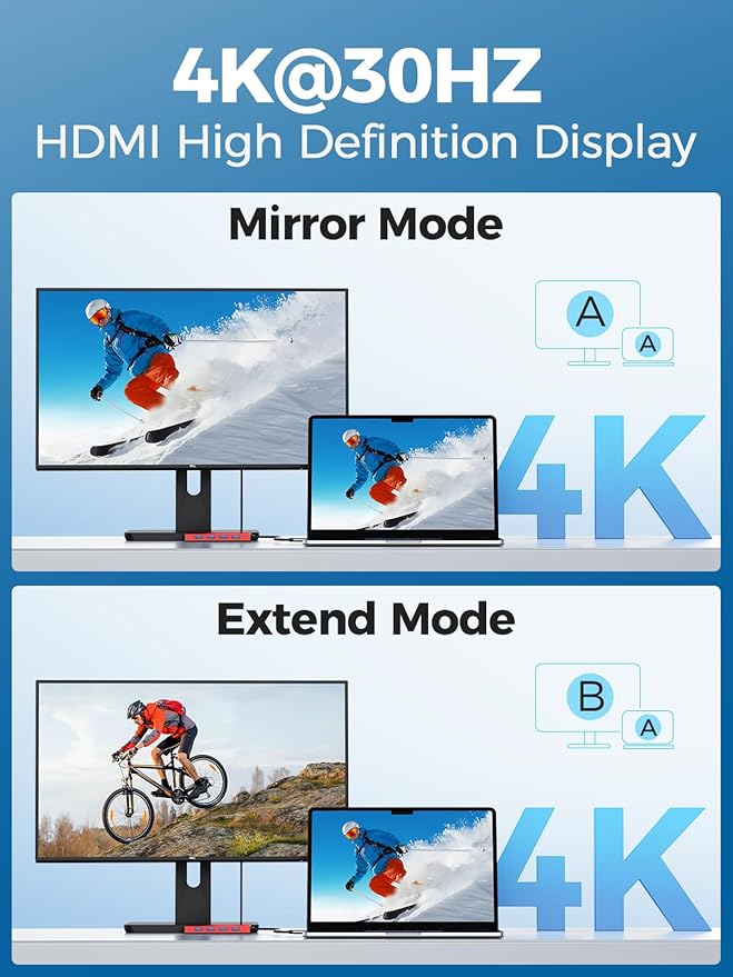 QGeeM USB C Hub Ethernet,9 in 1 USB Type C Hub HDMI Multi-Port Converter Adapter,100W Pd, USB 3.0,SD/TF Card Reader,Compatible for MacBook Pro Air Ipad HP Dell Lenovo Chromebook etc.-Red